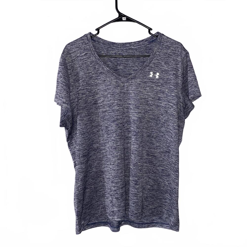 Under Armour V-Neck Tee Heathered Gray Women’s Size Large Lightweight Workout